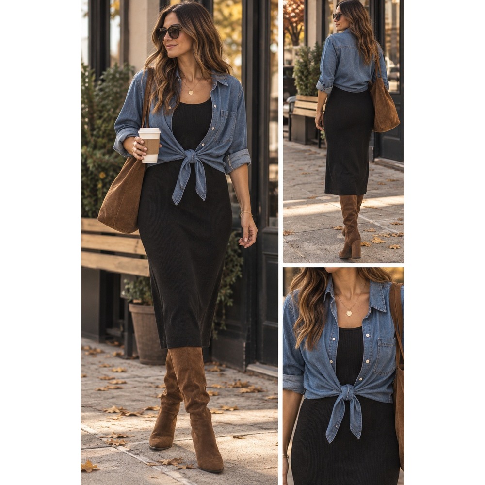 James Perse maxi waffle dress black cute basic long sleeve cozy scoopneck sm euc